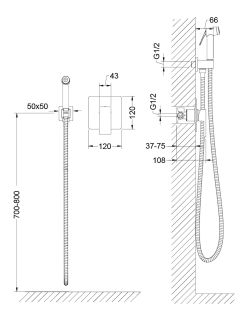 Гигиенический душ Timo Saona со смесителем хром 2389/00SM